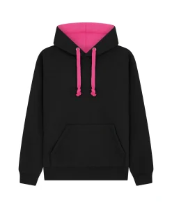 Cottonridge Eclipse premium Contrast Hoodie W73 black fuchsia