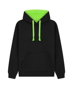 Cottonridge Eclipse premium Contrast Hoodie W73 black neon green