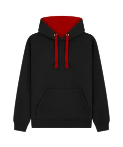 Cottonridge Eclipse premium Contrast Hoodie W73 black red