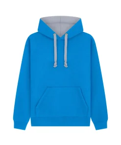 Cottonridge Eclipse premium Contrast Hoodie W73 turquoise grey
